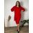 Šaty elegantný společenské 3/4 dlhý rukáv dámske nadrozmer AMANDA (48/50/52 ONE SIZE) TALIANSKA MÓDA IM425831