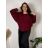Svetr dlhý rukáv dámska nadrozmer OLIVIE(54/56/58 ONE SIZE) TALIANSKA MÓDA IM4261112/DU 54/56/58 vínová
