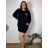 Šaty krátke voľnočasové teplé oversize dlhý rukáv dámske LA (M/L/XL ONE SIZE) TALIANSKA MÓDA IMD25204