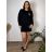 Šaty krátke voľnočasové teplé oversize dlhý rukáv dámske LA (M/L/XL ONE SIZE) TALIANSKA MÓDA IMD25204