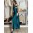 Šaty spoločenské dlhé carmen na ramienka dámske ADELE (M/L/XL ONE SIZE) TALIANSKA MóDA IM4251147/DUR M/L/XL tyrkysová