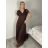Šaty spoločenské krátky rukáv dámske (S/M/L ONE SIZE) TALIANSKA MODA IMSP255945/DU -   béžová -   S/M/L