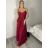 Šaty elegantné spoločenské dlhé na ramienka dámske HELEN (S/M/L ONE SIZE) TALIANSKA MÓDA IM325200/DR S/M/L modrá petrolejová