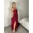 Šaty elegantné spoločenské dlhé na ramienka dámske HELEN (S/M/L ONE SIZE) TALIANSKA MÓDA IM325200/DR S/M/L modrá petrolejová