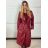 Kabát koženkový oversize s opaskom dlhý rukáv dámsky TARA (S/M/L ONE SIZE) TALIANSKA MÓDA IMWCA251111/DU S/M/L hnedá
