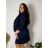 Bolerko dlouhý rukáv dámský nadrozměr (38-50) POLSKÁ MóDA PMF251111C/DUR 50 tmavě modrá