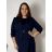 Bolerko dlouhý rukáv dámský nadrozměr (38-50) POLSKÁ MóDA PMF251111C/DUR 46 tmavě modrá