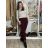 Kalhoty elegantní teplé thermo dlhé dámske (M/L-L/XL-2XL/3XL) AMZF AMZ22LM8310/DU M / L vínová