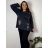 Tunika dlhý rukáv dámska nadrozmer KARIN (XL-4XL) POLSKÁ MóDA PMWG23KARIN/DU XXL tmavo modrá