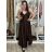Šaty dlhé elegantné na ramienka dámske AMANDA  (S/M/L ONE SIZE) TALIANSKA MODA IM323022/DUR hnědá, S/M/L