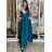 Šaty dlhé elegantné na ramienka dámske AMANDA  (S/M/L ONE SIZE) TALIANSKA MODA IM323022/DUR petrolejová, S/M/L