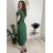 Šaty dlouhé elegantní letní krátký rukáv dámské BLANA (S/M/L ONE SIZE) ITALSKÁ MÓDA IMD25115/DR zelená S/M/L