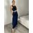 Sukňa dlhá s opaskom dámska (S/M/L ONE SIZE) TALIANSKA MÓDA IMSM26003/DU -   tmavo modrá -   S/M/L