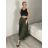 Sukňa dlhá s opaskom dámska (S/M/L ONE SIZE) TALIANSKA MÓDA IMSM26003/DU -   tmavo modrá -   S/M/L