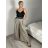 Nohavice dlhé elegantné oversize s opaskom dámske (S/M/L ONE SIZE) TALIANSKA MÓDA IMSM26005