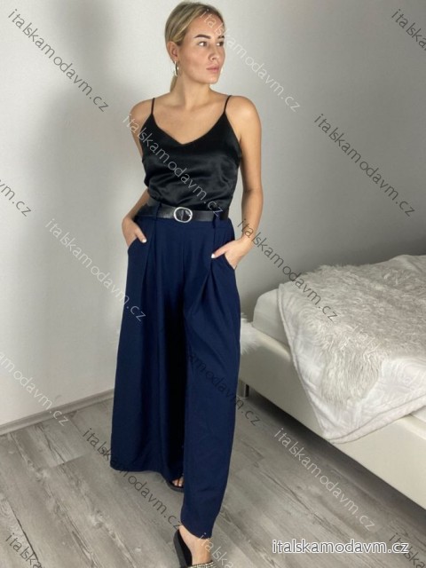 Nohavice dlhé elegantné oversize s opaskom dámske (S/M/L ONE SIZE) TALIANSKA MÓDA IMSM26005