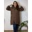 Bunda jesenná s kapucňou na zips dlhý rukáv dámska nadrozmer (52/54/56 ONE SIZE) TALIANSKA MÓDA IM425531