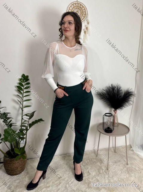Nohavice dámske VIKTORY (S/M/L ONE SIZE) TALIANSKA MÓDA IMD25227/DU smaragdová S/M/L