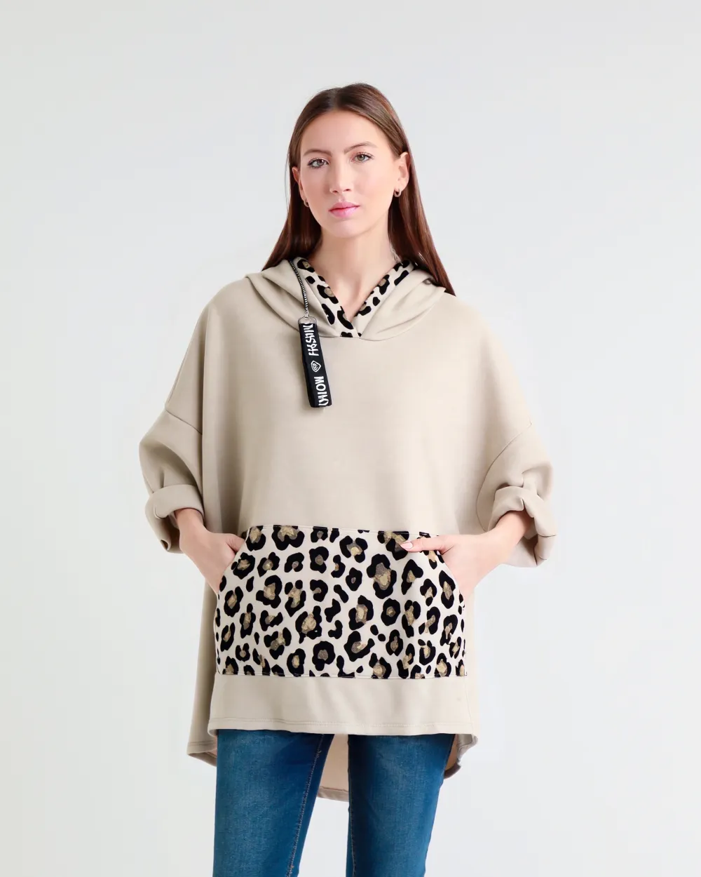 Mikina slabá 3/4 dlhý rukáv dámska (S/M/L ONE SIZE) TALIANSKA MÓDA IMPLI2607699