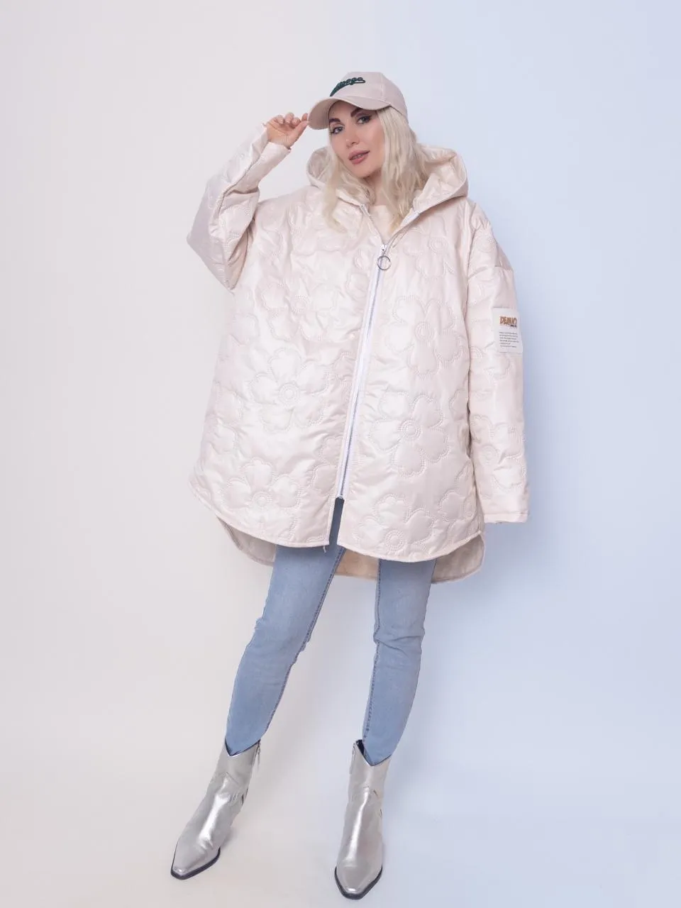 Bunda slabá šusťáková s kapucí dlouhý rukáv dámská (S/M/L ONE SIZE) ITALSKÁ MÓDA IMPLI2651965