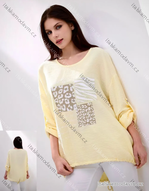 Tunika sťahovacia 3/4 dlhý rukáv dámska (S/M/L ONE SIZE) TALIANSKA MÓDA IMPLI2690114