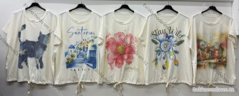 Tričko sťahovací krátky rukáv dámske nadrozmer (54/56/58 ONE SIZE) TALIANSKA MÓDA IM426036