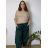 Nohavice/tepláky voľnočasové maslové balónové dámske nadrozmer (46/48/50 ONE SIZE) TALIANSKA MÓDA IM425699/DUR khaki 46/48/50