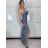 Šaty dlhé spoločenské elegantné trblietavé na ramienka dámske STAR (XS/S/M ONE SIZE) TALIANSKA MÓDA IMM25M29899
