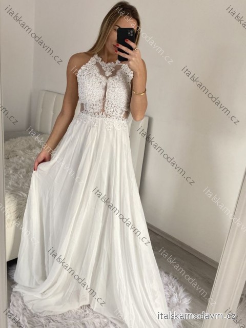 Šaty elegantné spoločenské dlhé na ramienka dámske (S/M ONE SIZE) TALIANSKA MóDA IMM2218806