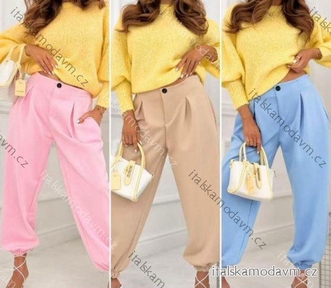 Kalhoty elegantní dámské nadrozměr (40/42/44 ONE SIZE) ITALSKÁ MÓDA IM426030