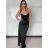 Šaty dlhé společenské na ramienka dámske ANNA (S/M ONE SIZE) TALIANSKA MÓDA IMPMD2645173/DU S / M vínová