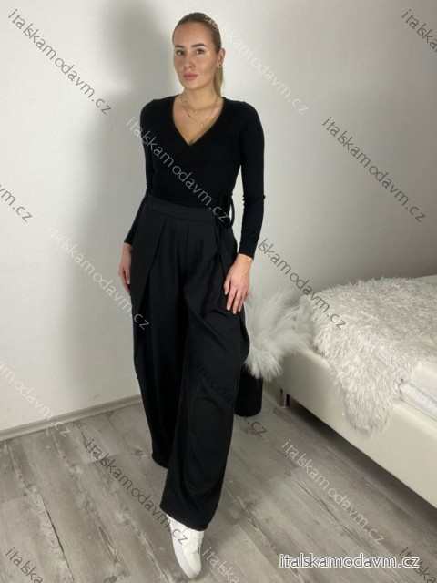 Nohavice elegantné dámske (S/M/L ONE SIZE) TALIANSKA MÓDA IMSM26035/DUR S/M/L čierna