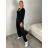 Kalhoty elegantní s páskem dámské (S/M/L ONE SIZE) ITALSKÁ MÓDA IMSM26036/DUR S/M/L Černá