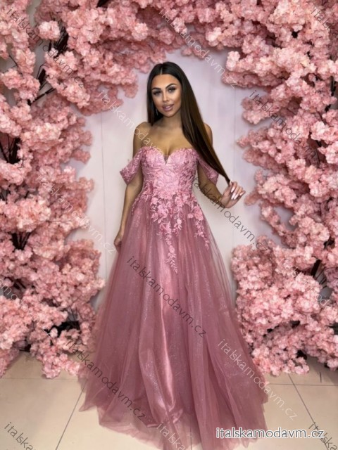 Šaty dlhé spoločenské na ramienka dámske LIMONCELLO (34-40) POLSKÁ MÓDA PMLPT26002-1