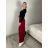 Kalhoty elegantní s páskem dámské (S/M/L ONE SIZE) ITALSKÁ MÓDA IM425747/DUR S/M/L vínová