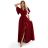 Dlhé šaty JENNIFER s rázporkom na nohaviciach, rukávmi a výstrihom (S-3XL) Poľská moda NMC-581-2/DUR 3XL vínová