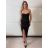 Šaty elegantní společenské na ramínka dámské SARA (S/M ONE SIZE) ITALSKÁ MÓDA IMPMD2643093/DUR S/M Černá
