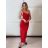 Šaty elegantní společenské na ramínka dámské OLIVIE (S/M ONE SIZE) ITALSKÁ MÓDA IMPMD26332833/DUR S/M červená