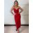 Šaty elegantní společenské na ramínka dámské OLIVIE (S/M ONE SIZE) ITALSKÁ MÓDA IMPMD26332833/DUR S/M červená