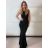 Šaty elegantní společenské na ramínka dámské (S/M ONE SIZE) ITALSKÁ MÓDA IMPMD2624439/DUR S/M Černá