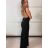 Šaty elegantní společenské na ramínka dámské (S/M ONE SIZE) ITALSKÁ MÓDA IMPMD2624439/DUR S/M Černá