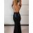 Šaty elegantní společenské na ramínka dámské (S/M ONE SIZE) ITALSKÁ MÓDA IMPMD2624439/DUR S/M Černá