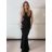 Šaty elegantní společenské na ramínka dámské (S/M ONE SIZE) ITALSKÁ MÓDA IMPMD2624439/DUR S/M Černá