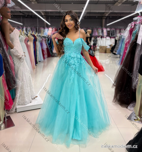 Šaty dlhé spoločenské na ramienka dámske LIMONCELLO (34-40) POLSKÁ MÓDA PMLPT26002-4