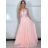 Šaty elegantné spoločenské dlhé bez rukávov dámske (S/M ONE SIZE) TALIANSKA MóDA IMM2219805/DU světle růžová, S/M/L