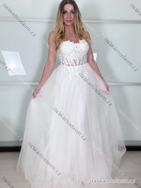 Šaty elegantné spoločenské dlhé bez rukávov dámske (S/M ONE SIZE) TALIANSKA MóDA IMM2660062-S/DU