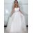 Šaty svatební elegantné spoločenské dlhé bez ramínek dámske (S/M ONE SIZE) TALIANSKA MóDA IMM2660062-S/DU M / L biela