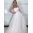 Šaty svatební elegantné spoločenské dlhé bez ramínek dámske (S/M ONE SIZE) TALIANSKA MóDA IMM2660062-S/DU M / L biela