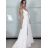 Šaty svatební elegantní společenské dlouhé bez rukávu dámské (S/M ONE SIZE) ITALSKá MóDA IMM269069-S/DU M/L bílá