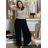 Nohavice letné zavinovací dlhé oversize dámske GINIE (S/M/L ONE SIZE) TALIANSKA MÓDA IMD24250/DU černá, S/M/L